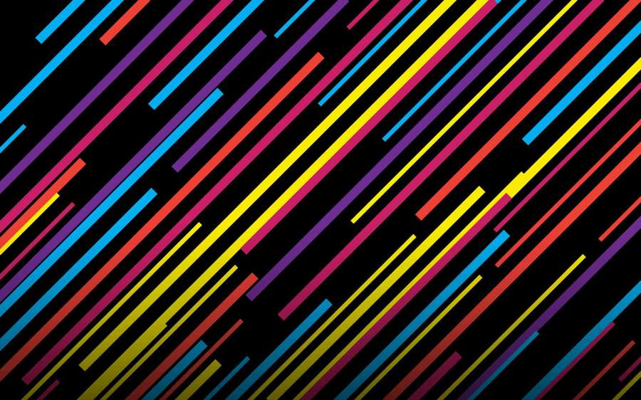 Dynamic colorful diagonal lines on black background — Line Background