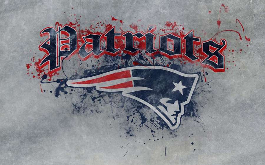 New England Patriots logo with paint splatter on gray background. — Live Space Picture