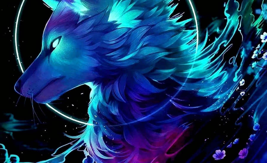 Lobo Azul Genial Fondo de pantalla