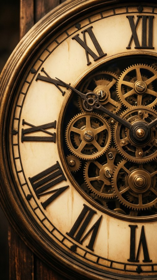 A clock with gears representing logical progression. — Logic Wallpaper