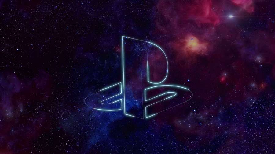 Logotipo de PlayStation brillando en una colorida nebulosa espacial estrellada. — Logo de Ps4 Fondos de pantalla