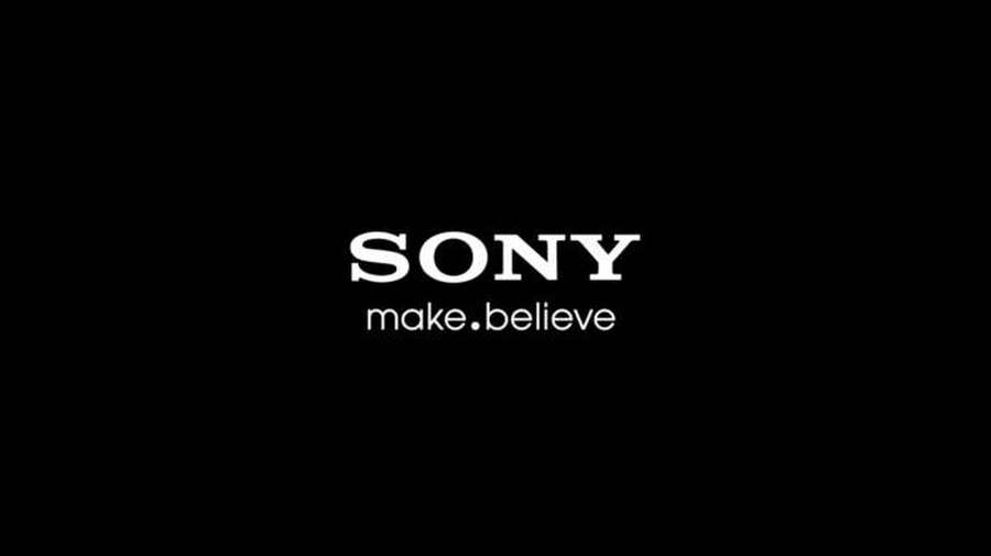 Logotipo da Sony com tagline make.believe em fundo preto — Logotipo da Sony Papéis de Parede