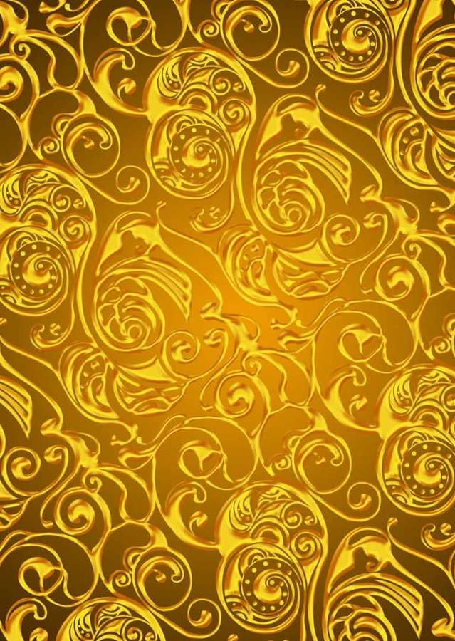 Papel tapiz dorado ornamentado con patrón arremolinado y textura en relieve. — Logotipo de Versace Fondos de pantalla