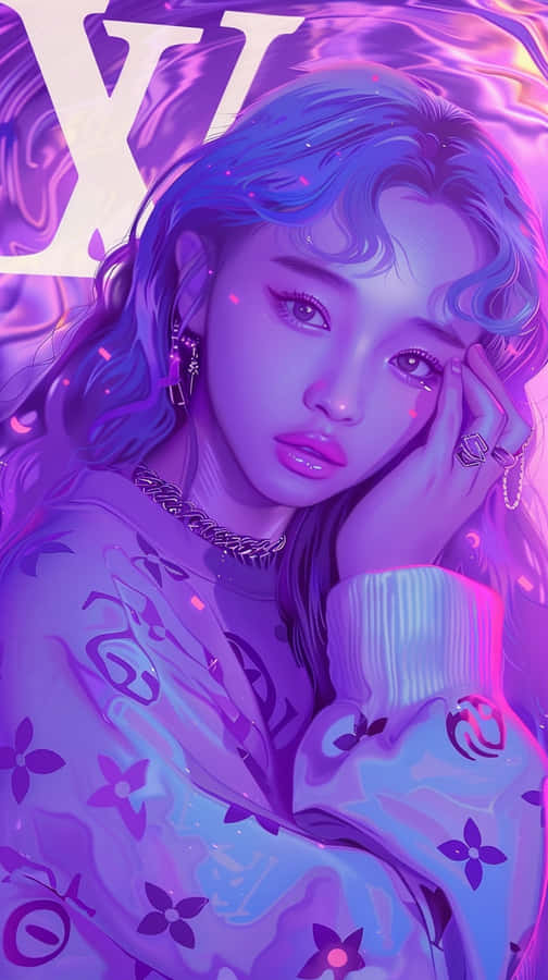 Louis Vuitton Roxo Papel de Parede