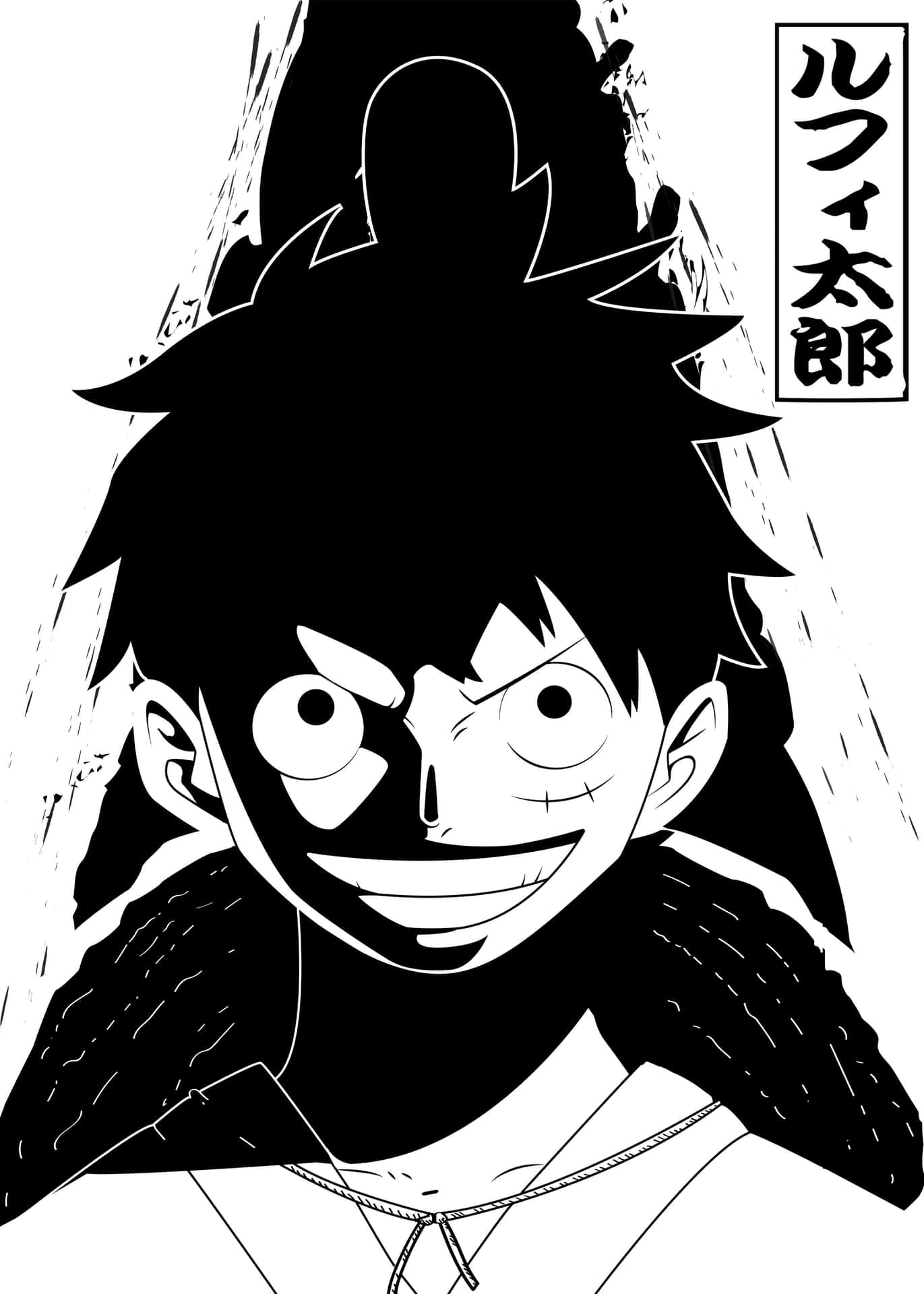 Luffy Black And White Bakgrunnsbildet