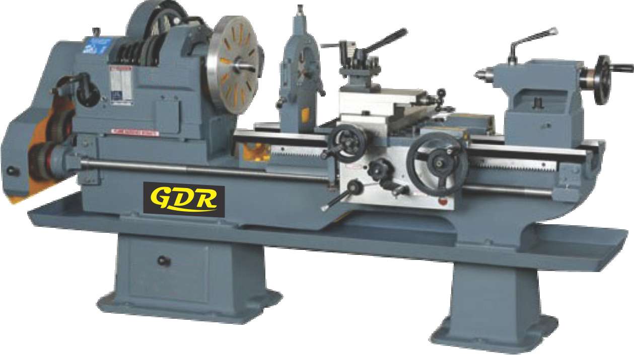 Industrial lathe machine with GDR branding for metalworking. — Machine PNG