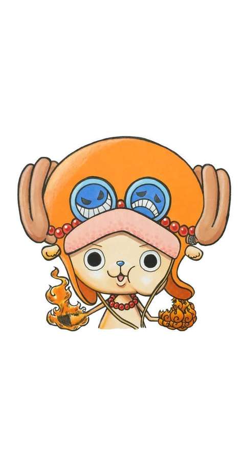 Personagem de anime chibi com olhos de caveira segurando orbes de fogo — Magia Papéis de Parede