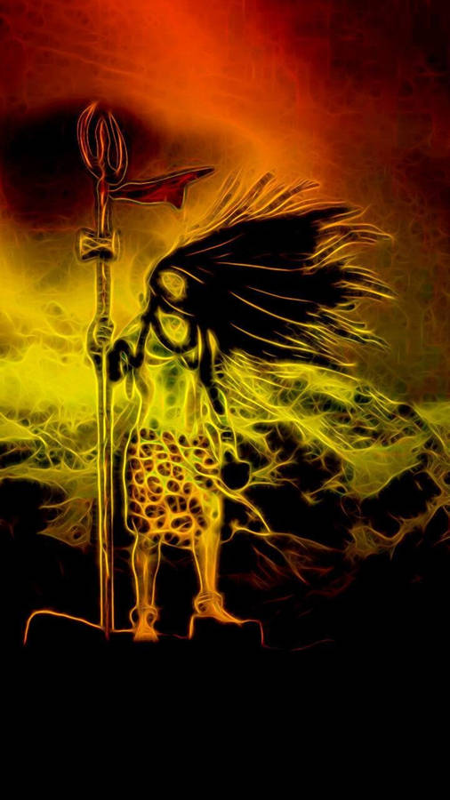 Download Shiva God Of Mahakal In Neon Hd Wallpaper  Wallpaperscom