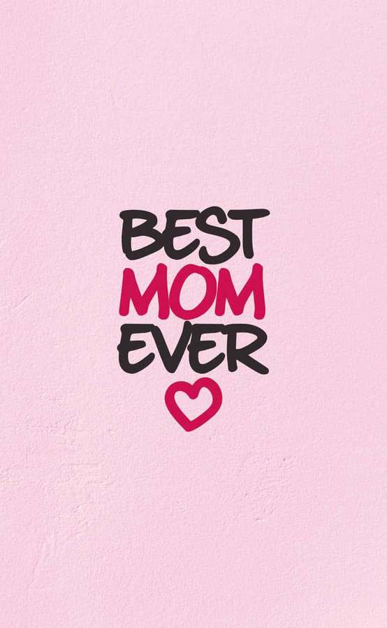 Texto lê melhor mãe de todas com um coração abaixo em fundo rosa. — Mamãe Papéis de Parede