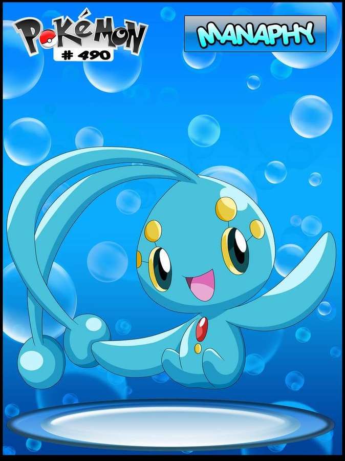 Manaphy Pokémon smiling underwater with bubbles — Manaphy Wallpaper