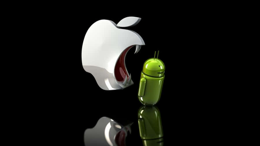Manzana Comiendo A Android Fondo de pantalla
