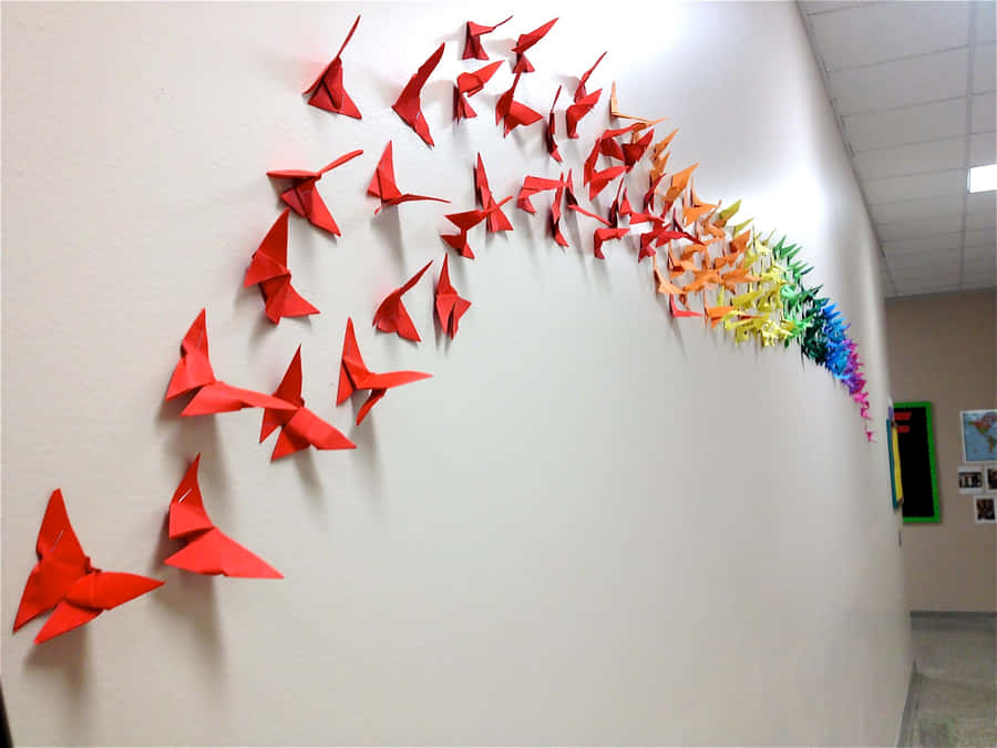 Mariposa De Origami Fondo de pantalla