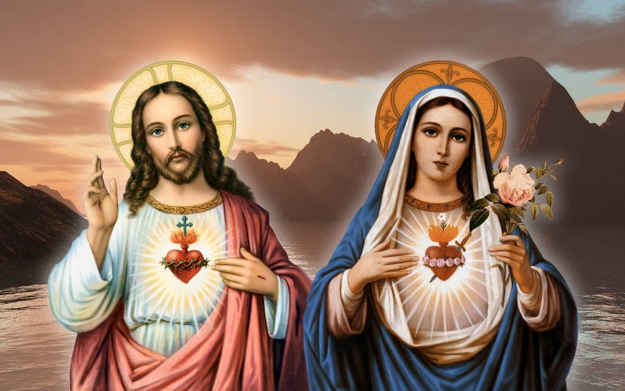 Mary And Jesus Background Wallpaper