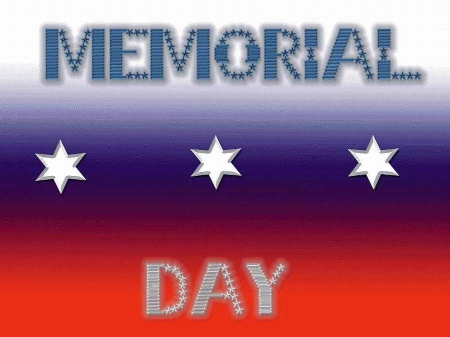 Memorial Day grafiek met sterren en rood-blauw-witte verloopachtergrond. — Memorial Achtergronden