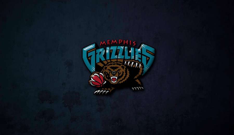 Memphis Grizzlies Basketball-Team-Logo mit einem brüllenden Grizzlybären, der einen Ball hält. — Memphis Wallpaper