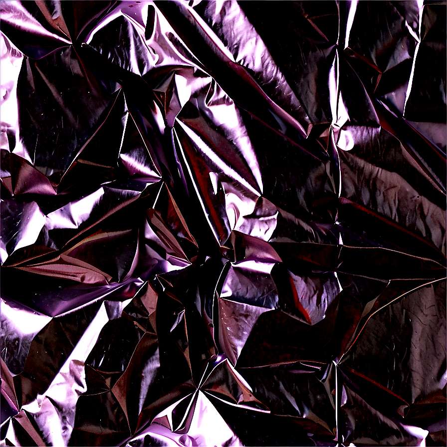 Crumpled metallic purple foil with sharp creases and bright highlights. — Metal Texture PNG