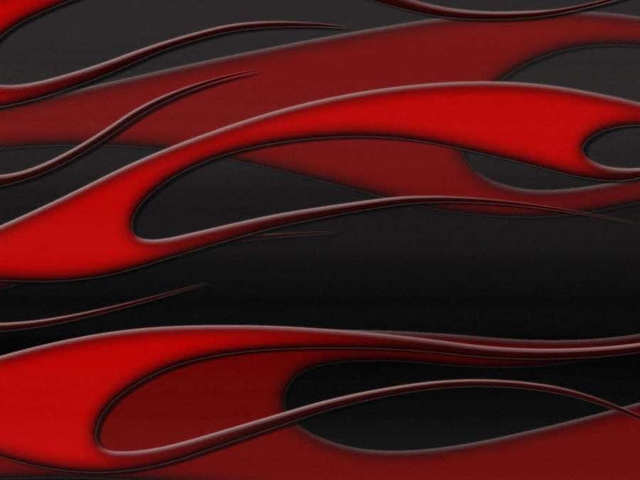 Abstract red flame patterns on black background with glossy finish — Metallic Red Background