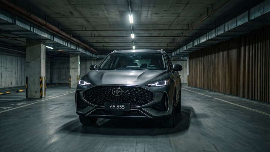 MG 550 in an underground parking garage with moody lighting — Mg 550 Wallpaper