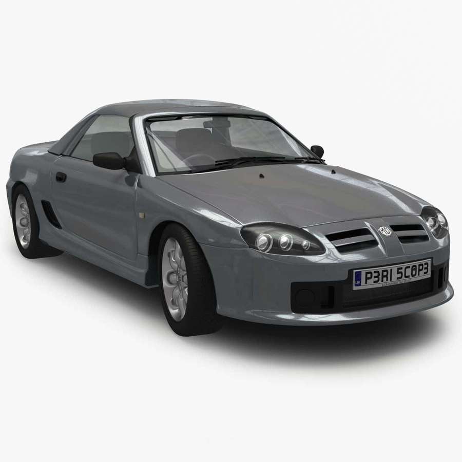 Gray MG F sports car with soft top on white studio background — Mg Tf Wallpaper