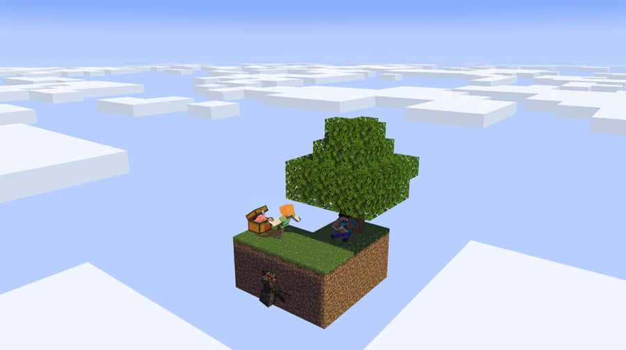 Minecraft Sky Block Achtergrond