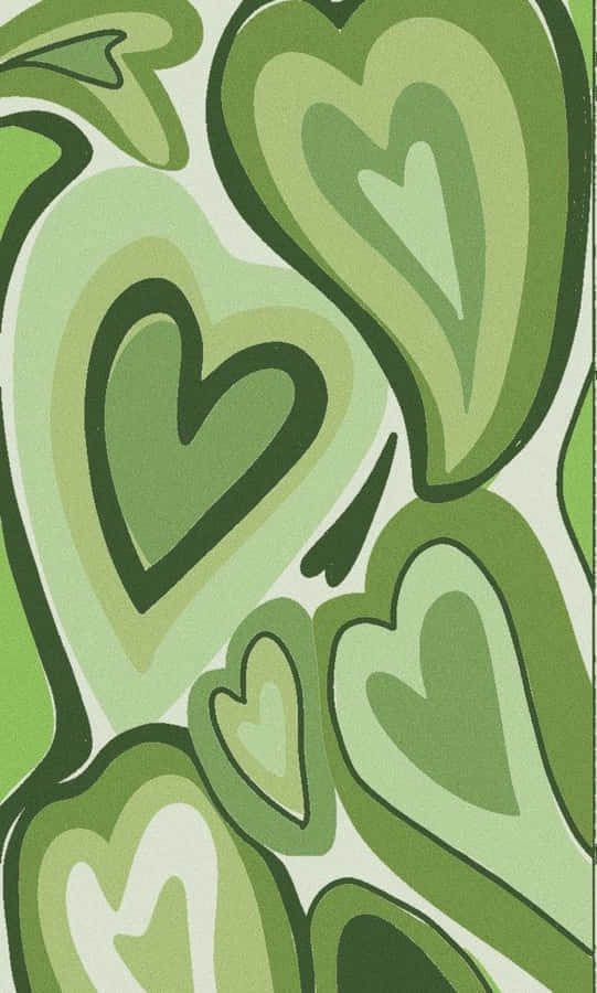 Mint Green Hearts Wallpaper