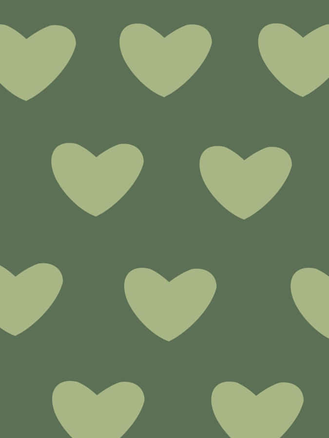 Mint Gröna Hjärtan Wallpaper