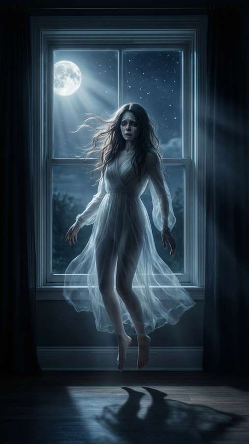 Moaning Myrtle bathed in moonlight, ghostly and serene. — Moaning Myrtle Picture