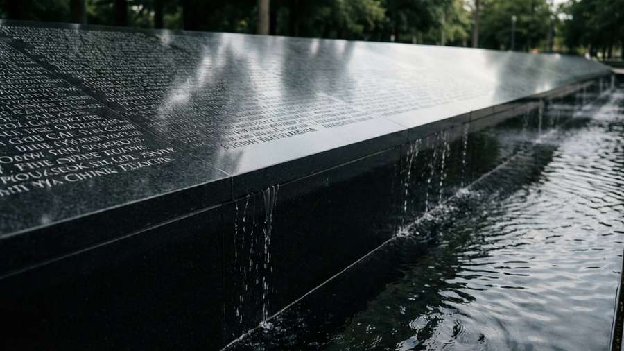Water flowing over the Civil Rights Memorial in Montgomery — Montgomery Picture