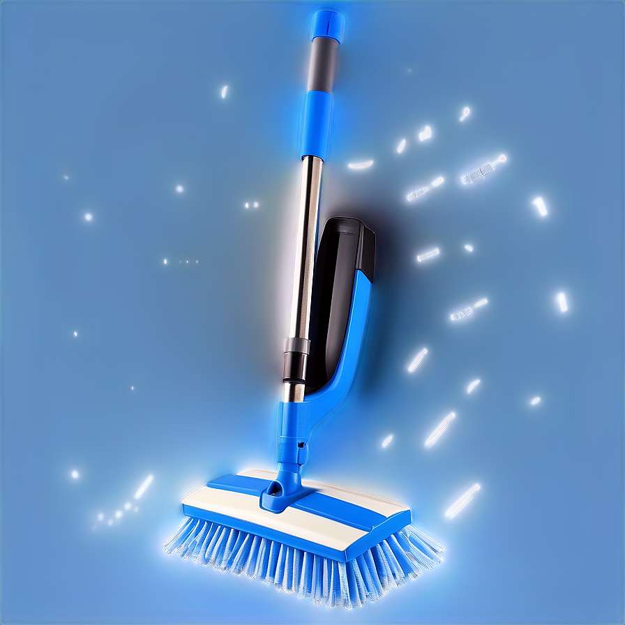 A futuristic blue floor sweeper emitting sparkling light particles. — Mop PNG