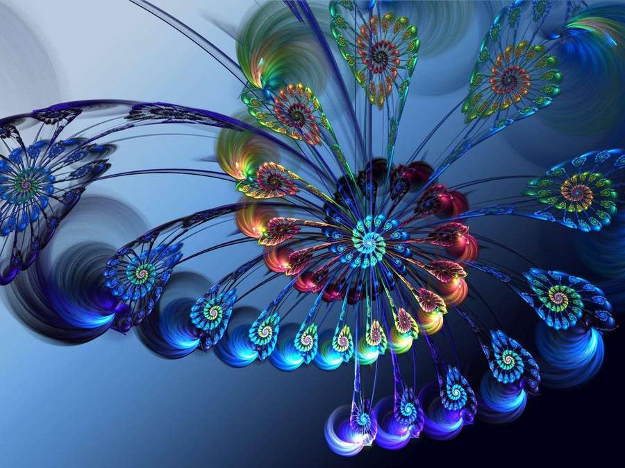 A radiant abstract fractal design with swirling colorful patterns. — Mor Wallpaper