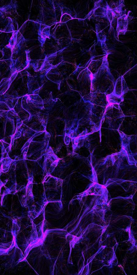 Obra de arte digital abstracta de energía eléctrica púrpura y azul brillante sobre negro. — Morado oscuro Fondos de pantalla