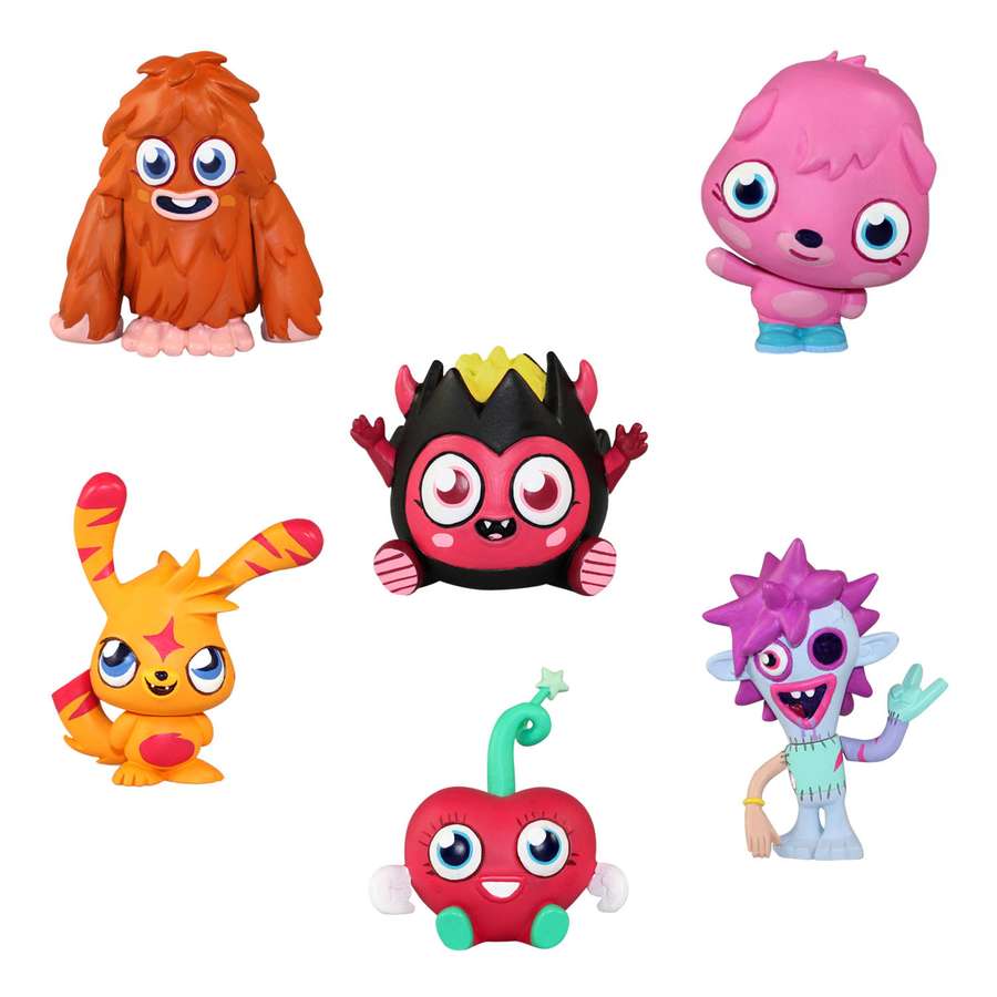 Six cute cartoon monster toys with big eyes and bright colors. — Moshi Monsters Background