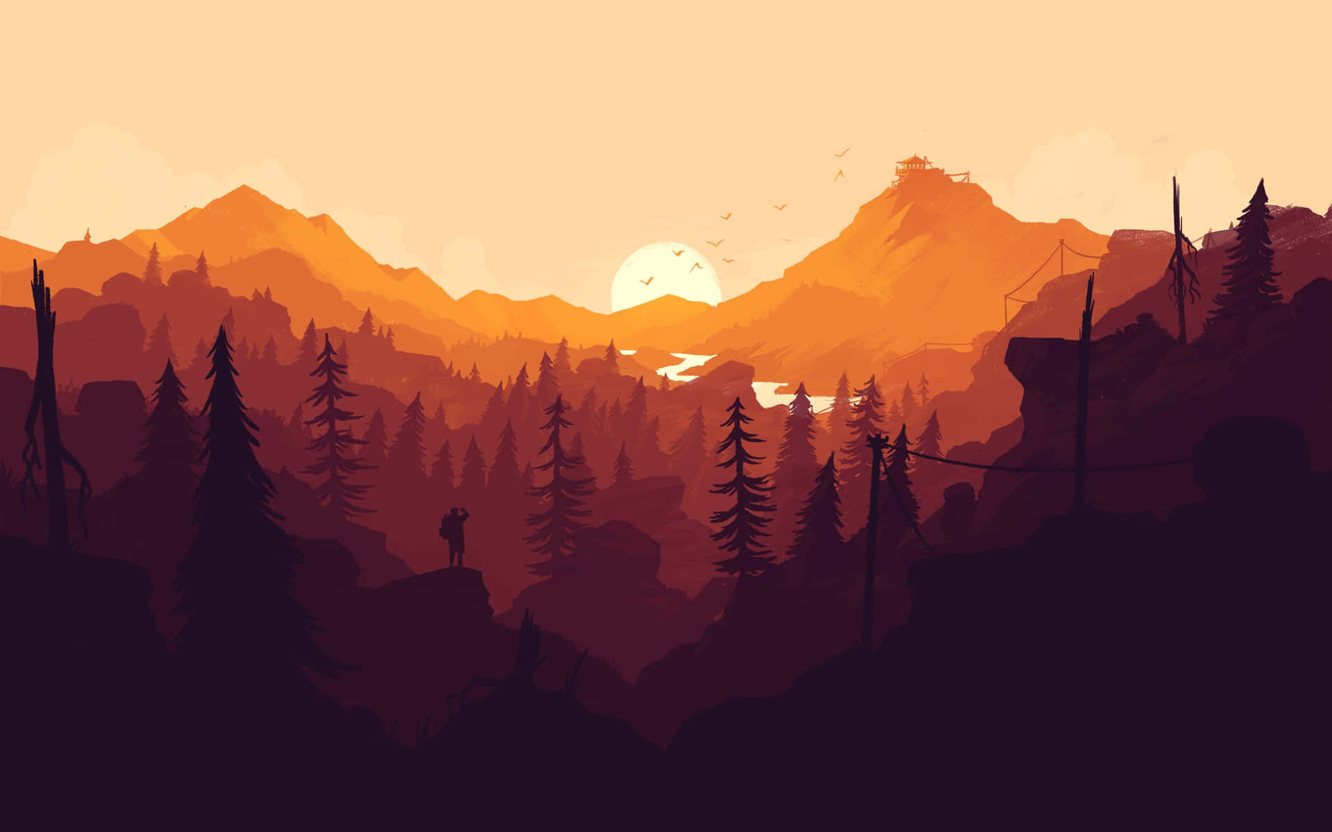 Mountain Sunset Bakgrund