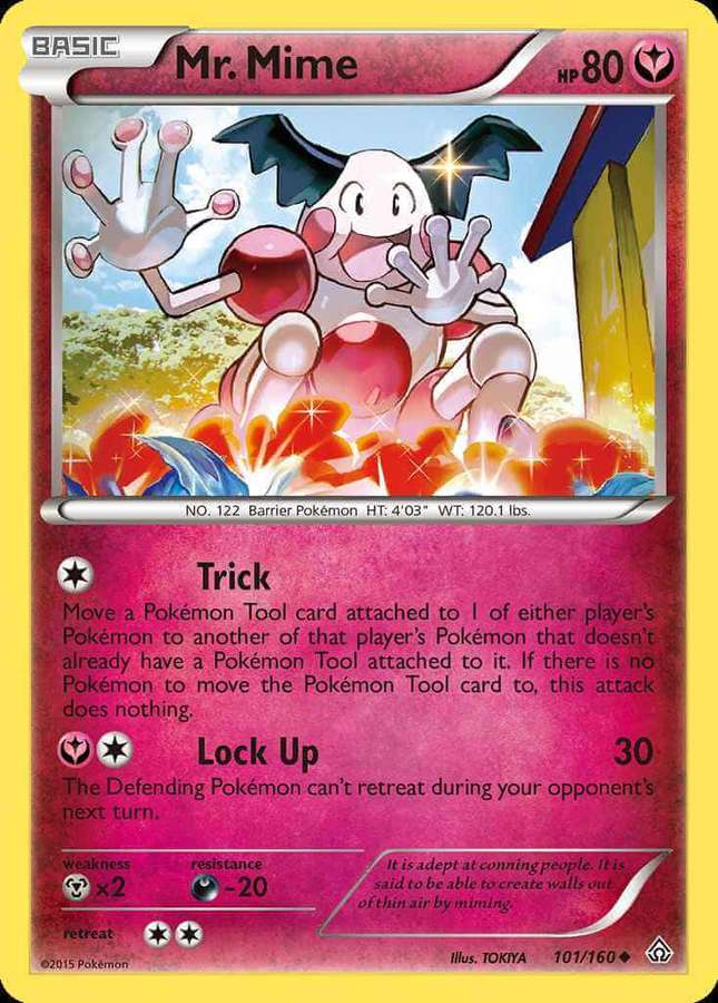 Mr. Mime saludando feliz en una ilustración de carta Pokémon. — Mr. Mime Fondos de pantalla