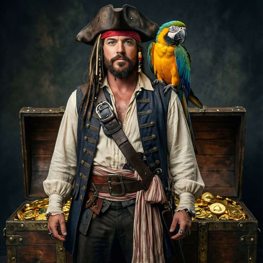 MrBeast as a pirate with treasure — Mrbeast Meme Wallpaper