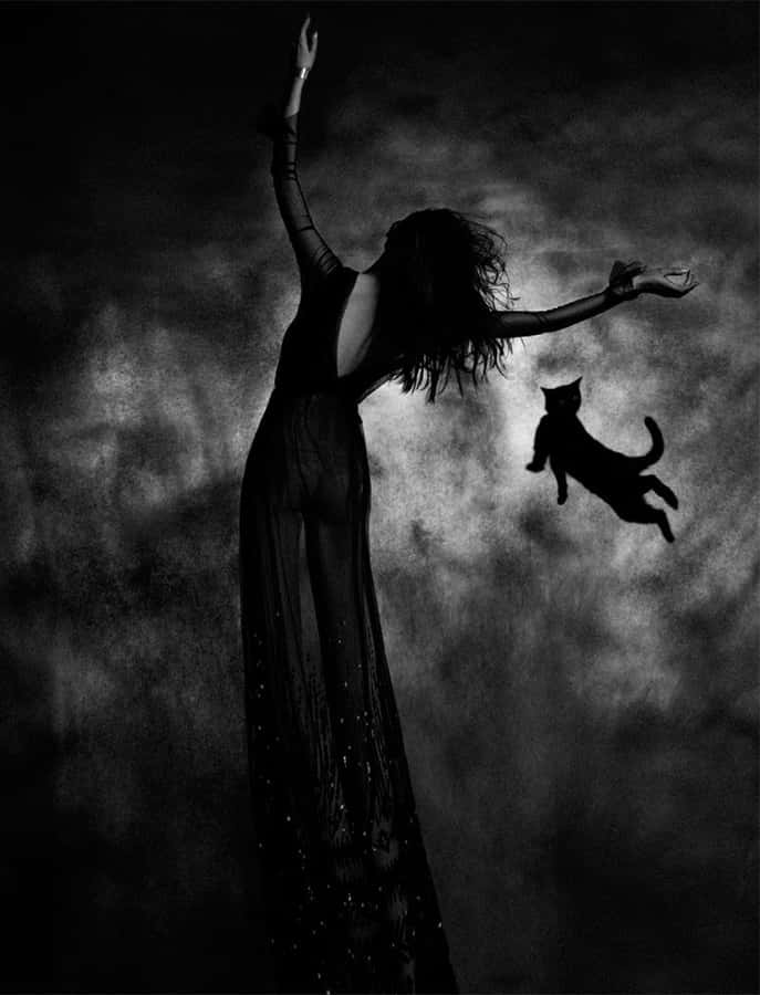 Mustaa Taikuutta Nainen Taustakuva