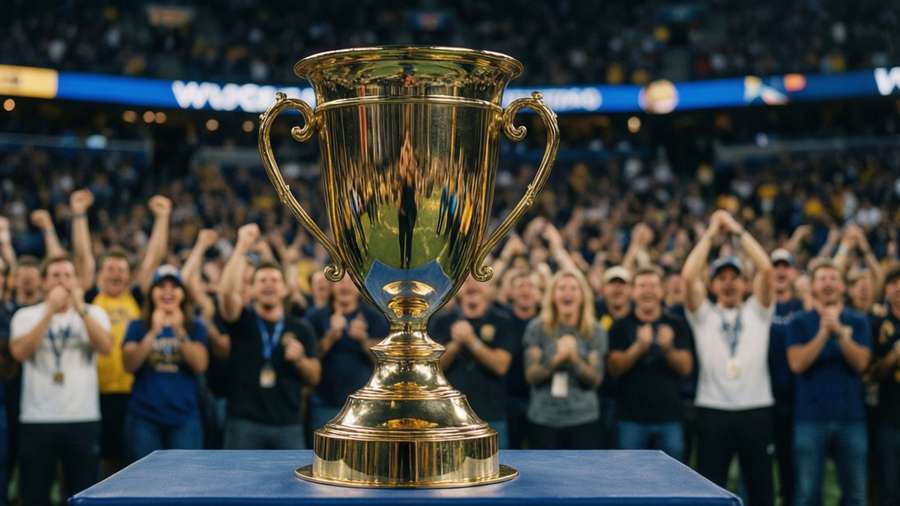 MVP trophy with blurred stadium crowd, celebration atmosphere. — Mvp Picture