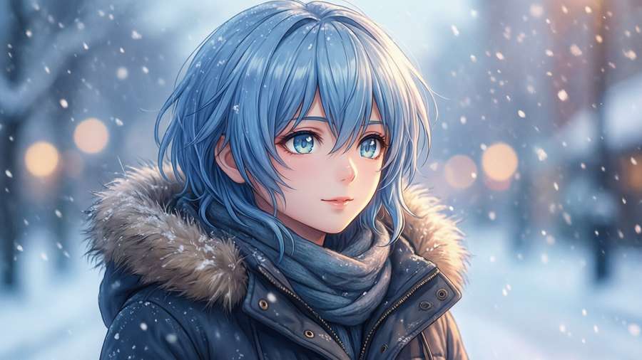 Snefyldt vinterportræt — Nagi Aiza Wallpapers