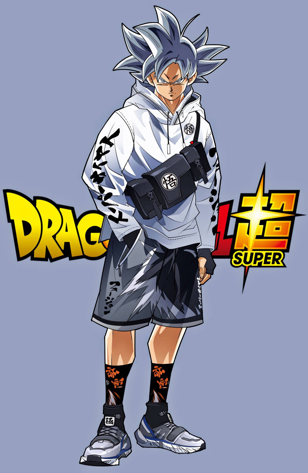 Anime-krigare i modern streetwear med Dragon Ball Super-logotyp — Naruto Drip bakgrund Bakgrundsbilder