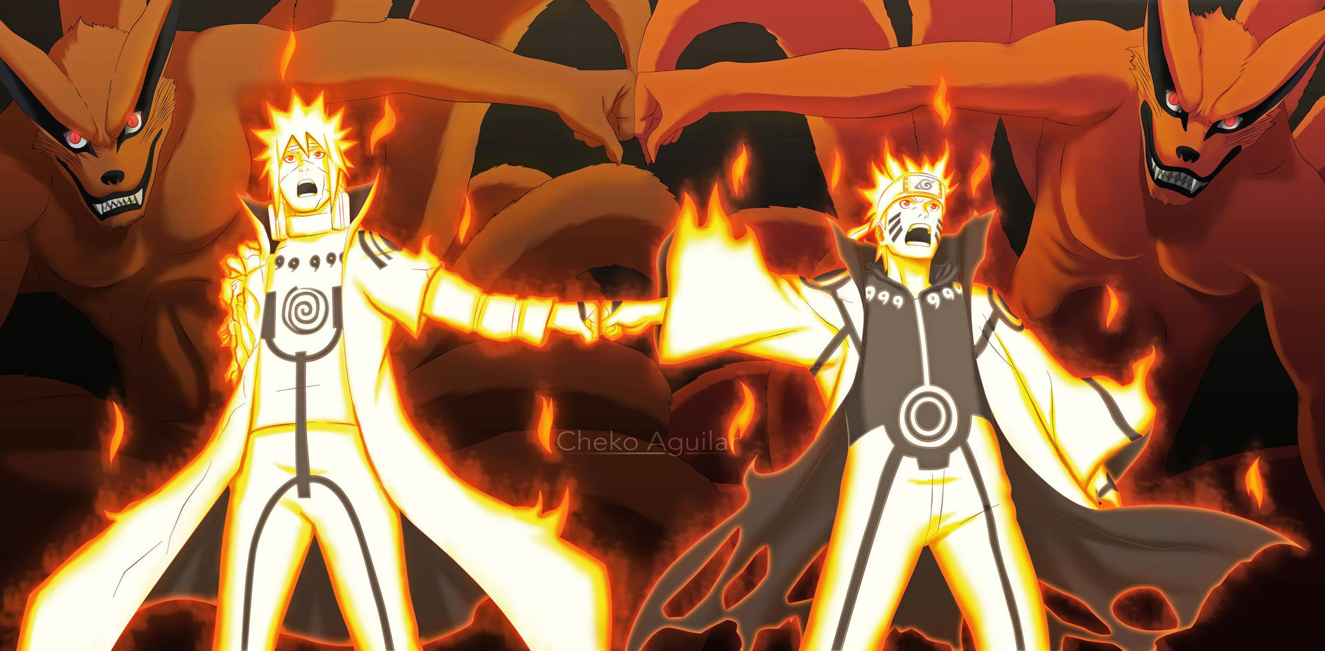Naruto Nove Caudas Papel de Parede