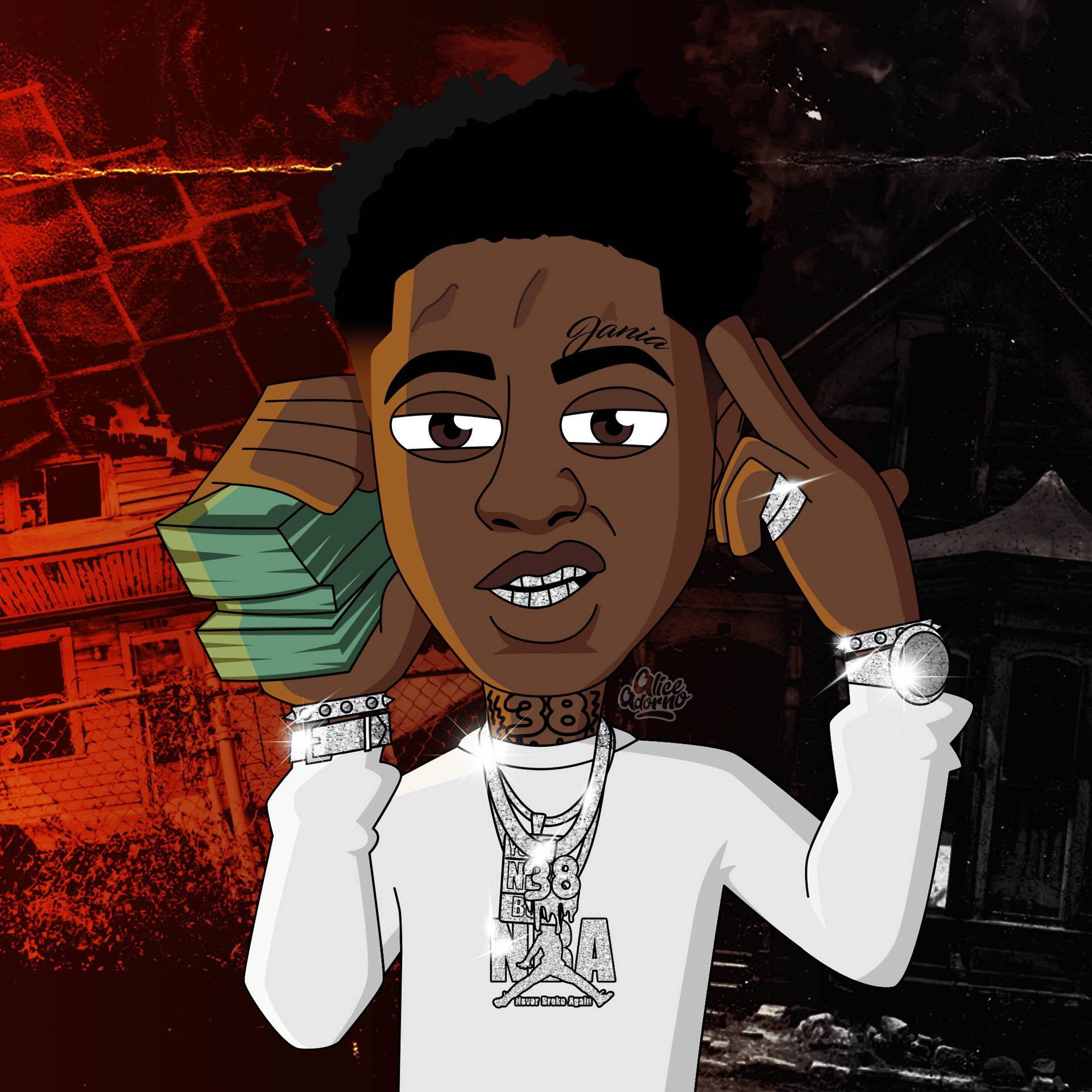 Nba Youngboy Cartoon Pictures Wallpaper