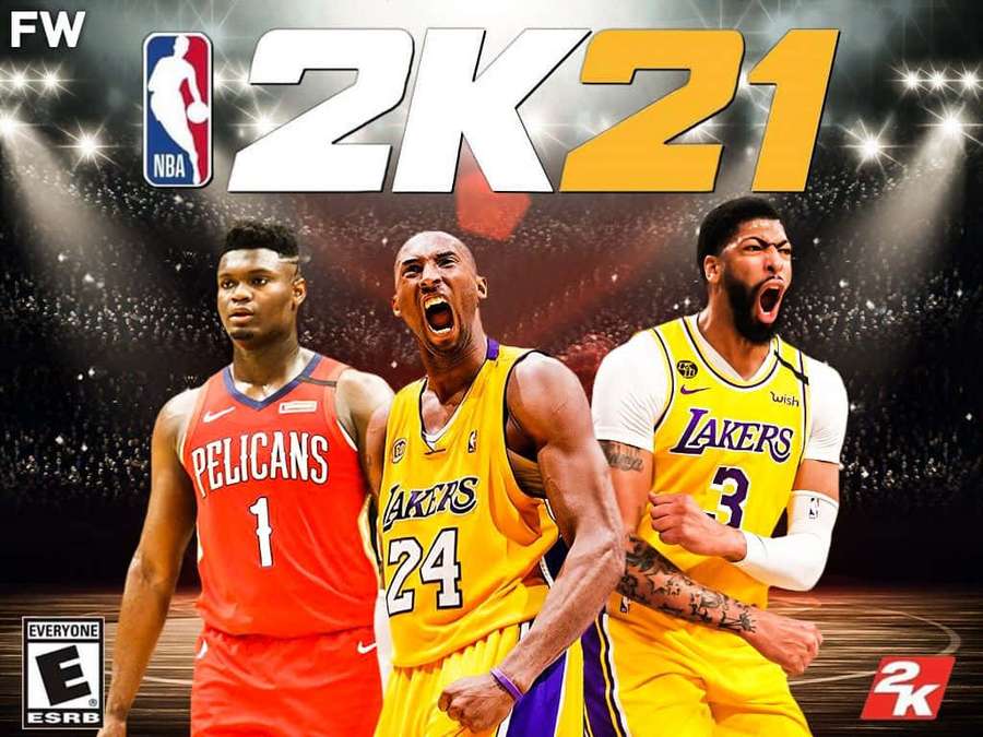 Three NBA basketball players in team jerseys roaring with intensity under stadium lights. — Nba2k21 Wallpaper