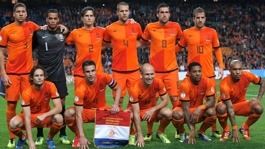Nederländernas Herrlandslag I Fotboll Wallpaper