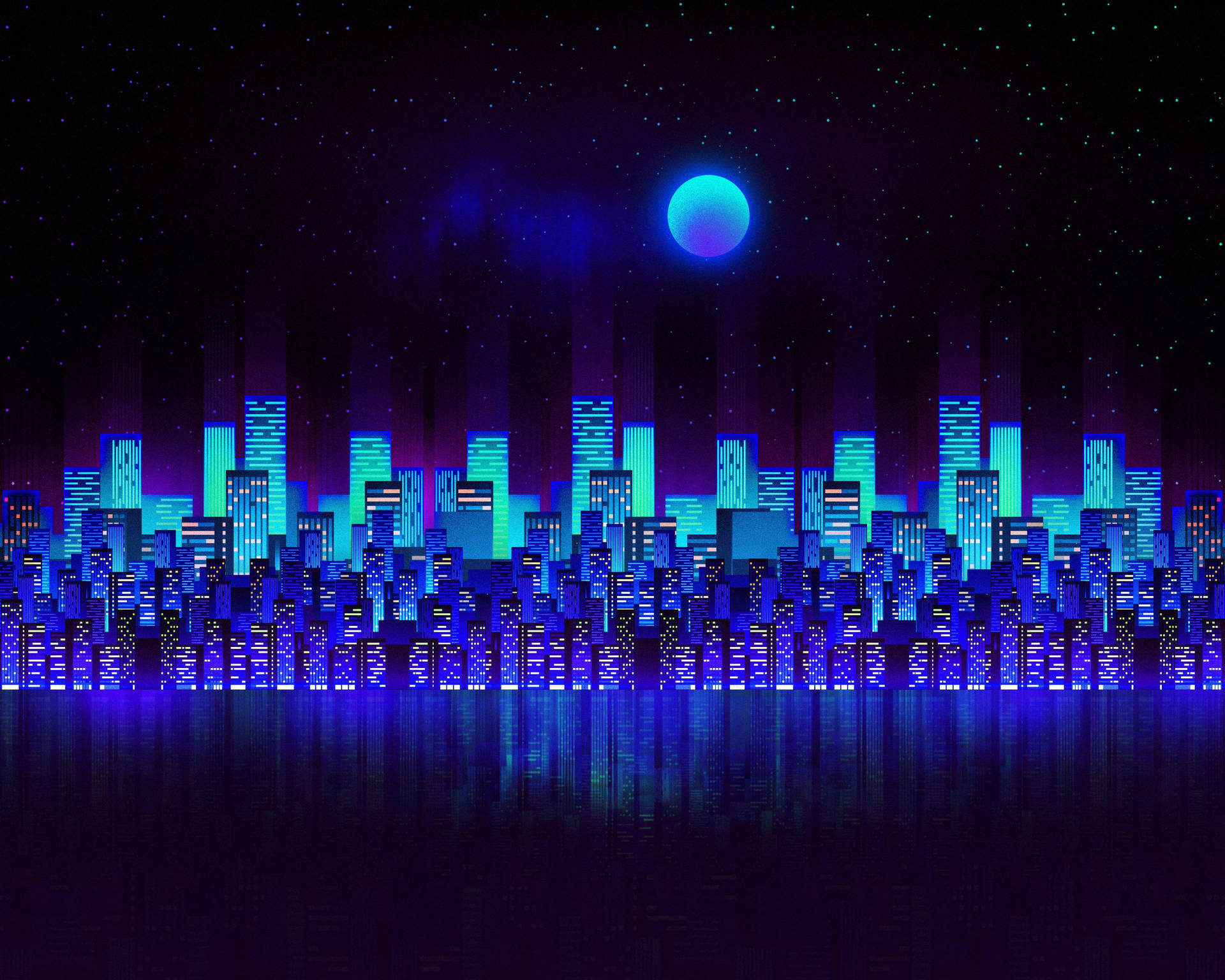 blue neon wallpaper