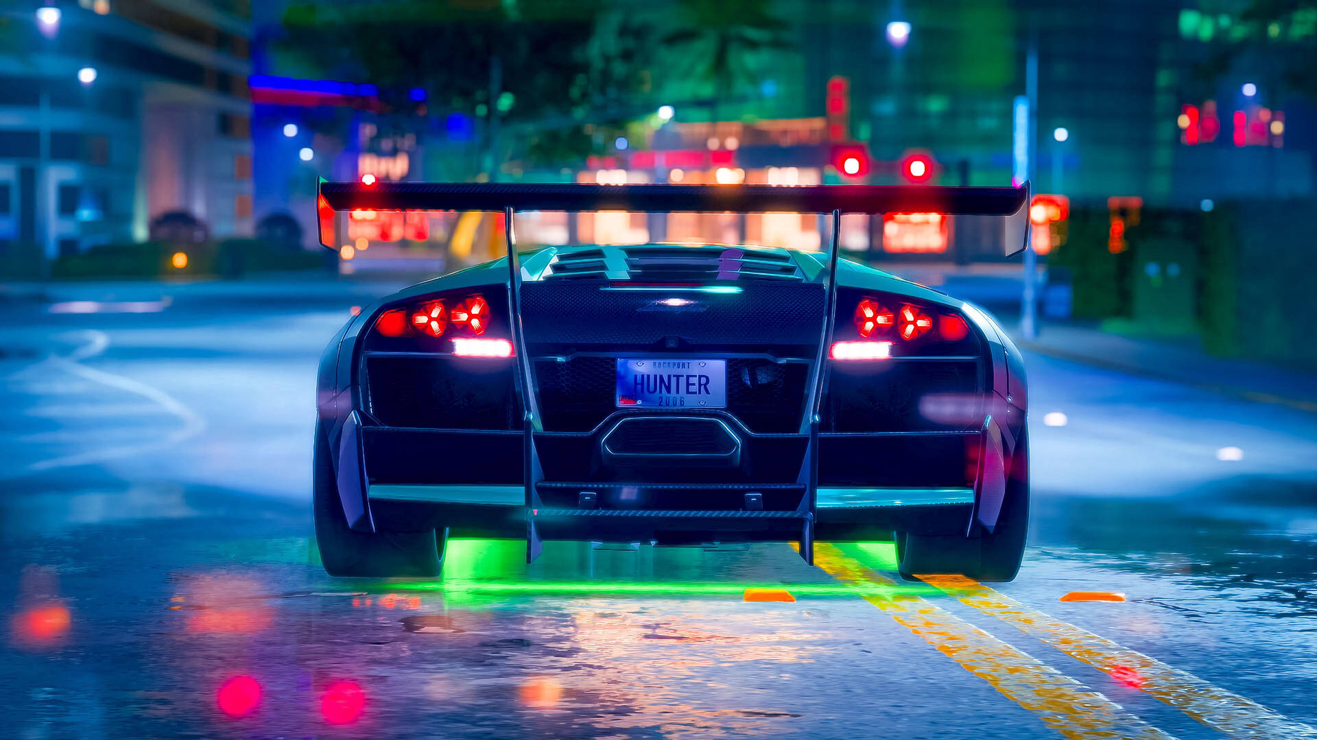 Neon Car Background Wallpaper