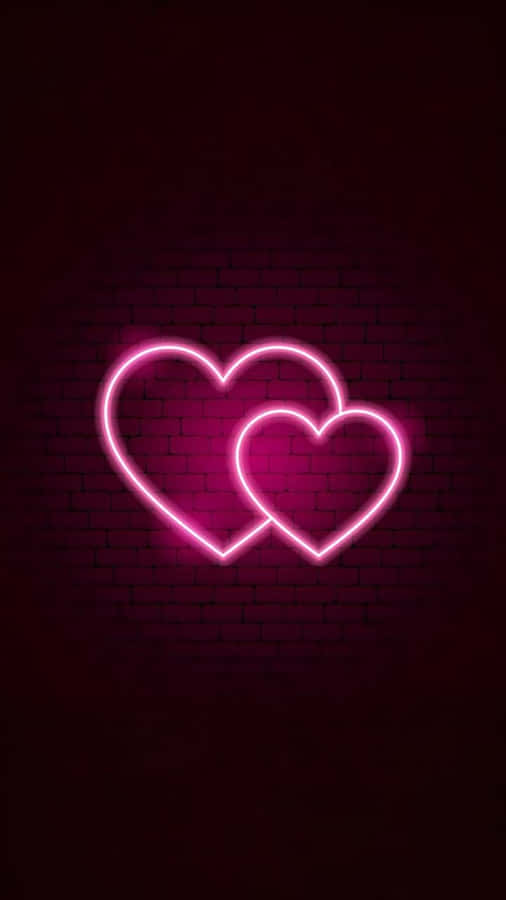 Neon Hjärta Wallpaper