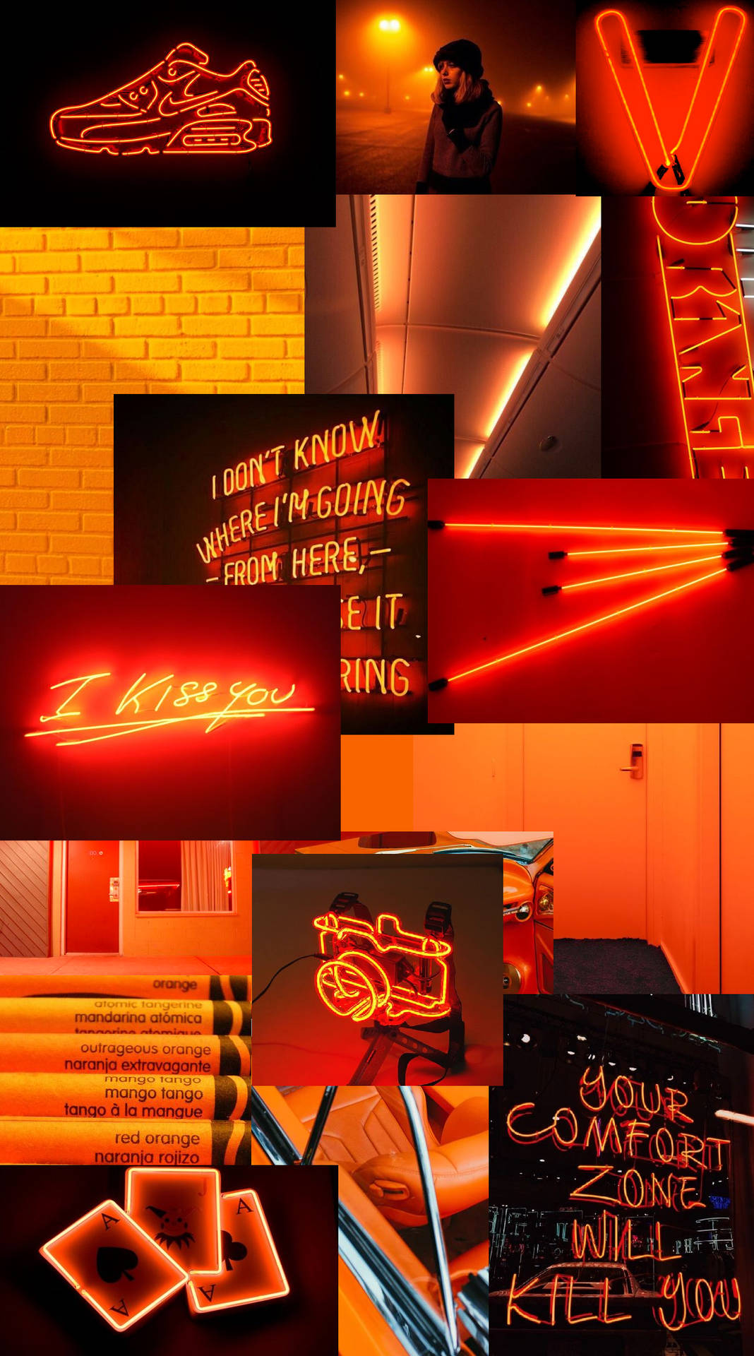 Neon Oranje Aesthetic Achtergrond