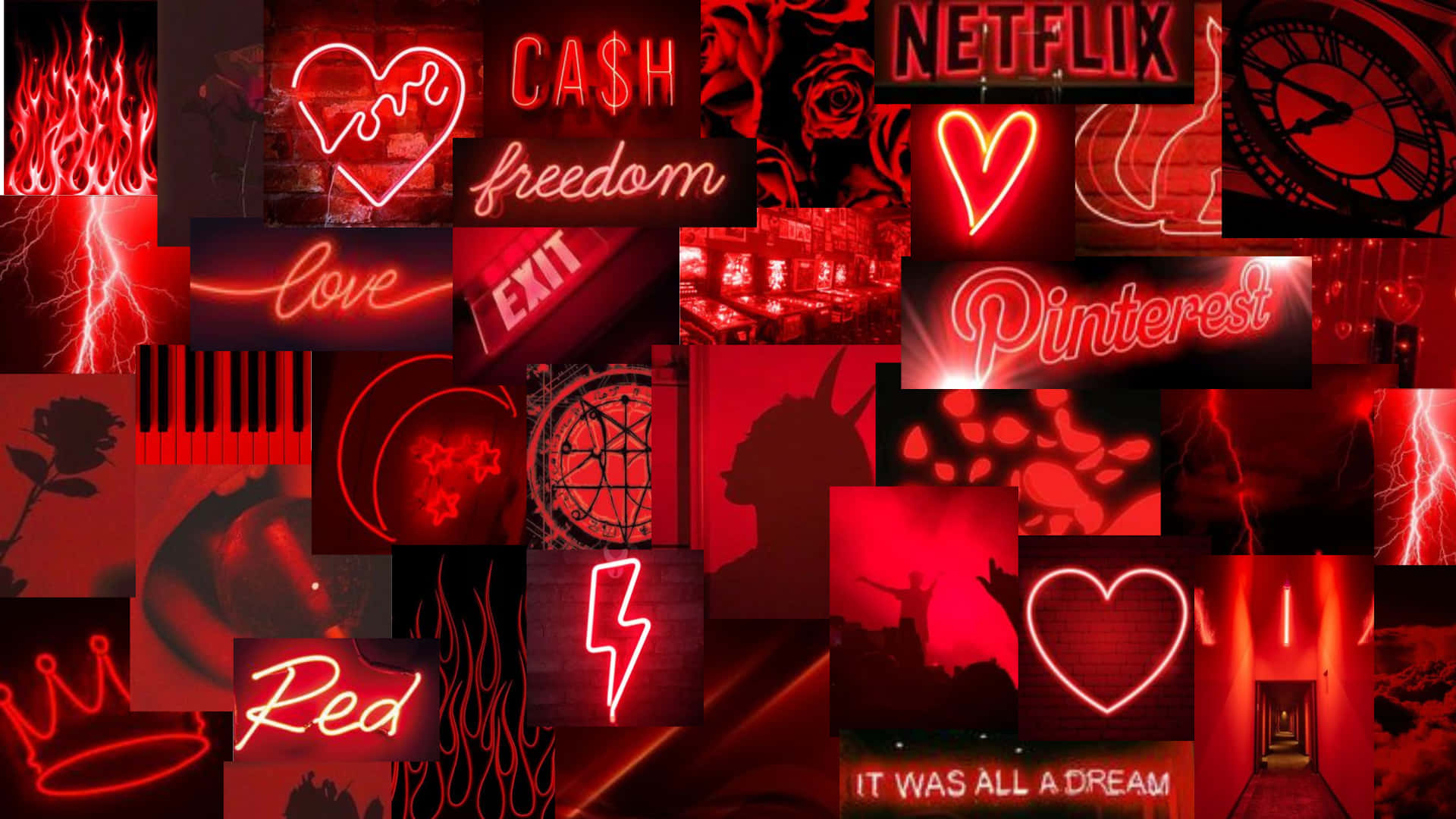 Neon Red Aesthetic Background Wallpaper