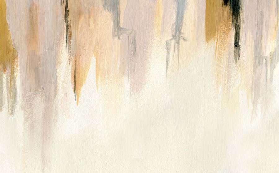 Abstract watercolor artwork with beige gold and gray drips on cream background. — Neutral Colors Wallpaper