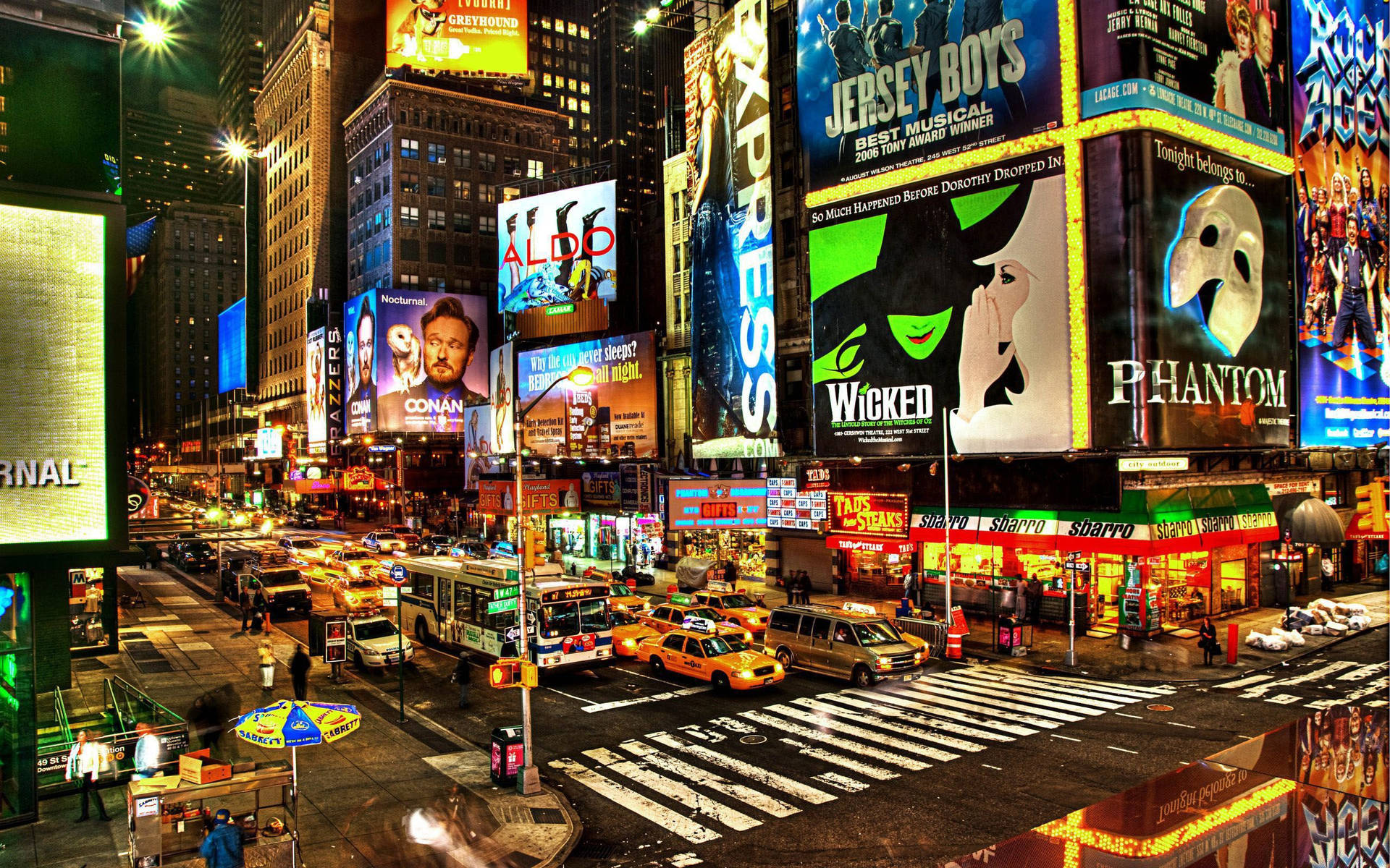 New York Night Background Wallpaper